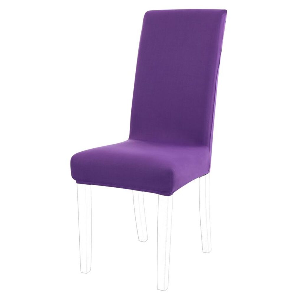 Dining Chair Covers Stretch Bar Stool Protector Short Chair Seat Cover Purple